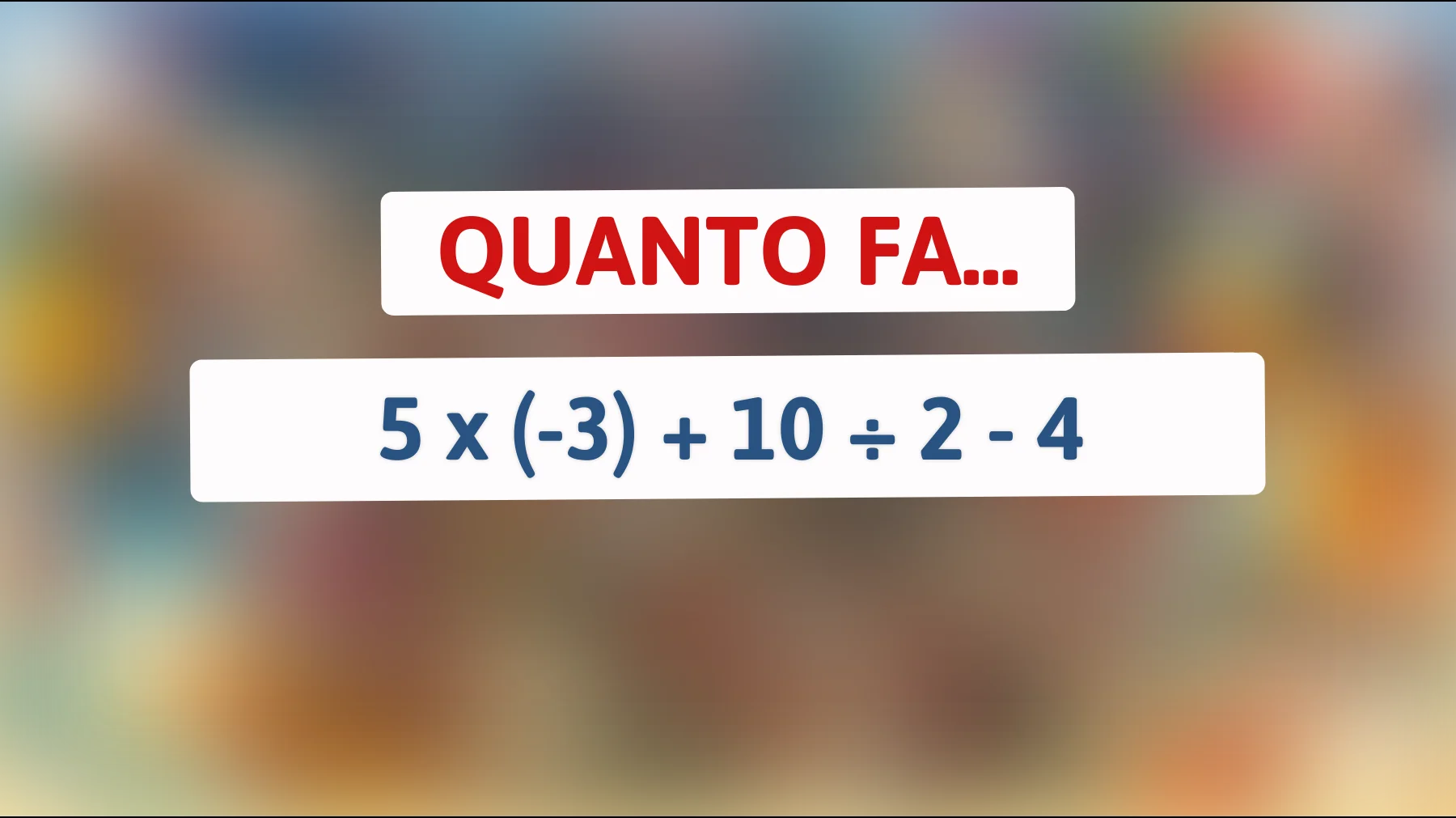 Scopri se riesci a risolvere questo enigma matematico che solo i veri geni possono capire! Sei pronto a mettere alla prova la tua intelligenza?"